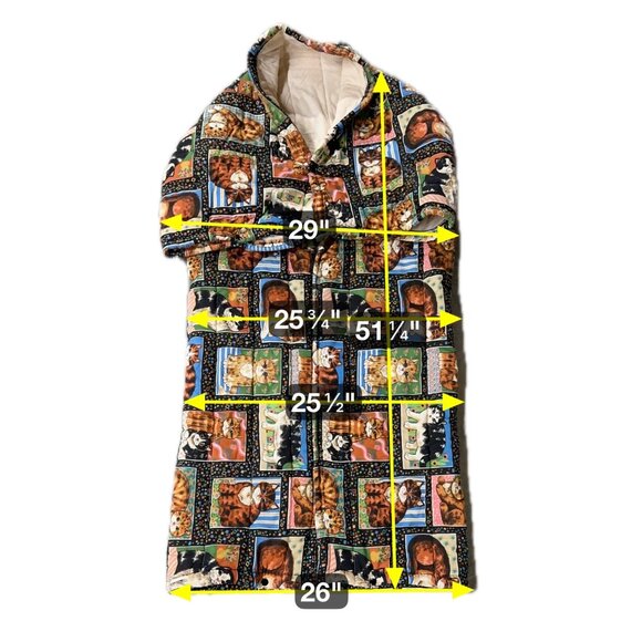 Vintage Kitty Cat Sleeping Bag Convertible Stadium Blanket Barclay Bundle Up 70s - Picture 9 of 9